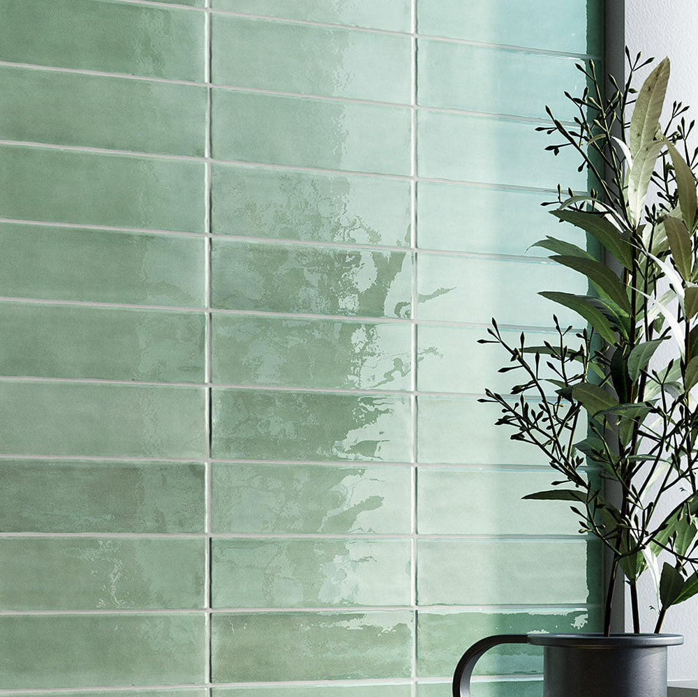 T-Brick Eucalyptus Gloss 52x160mm Handmade Look Ceramic Subway Tile