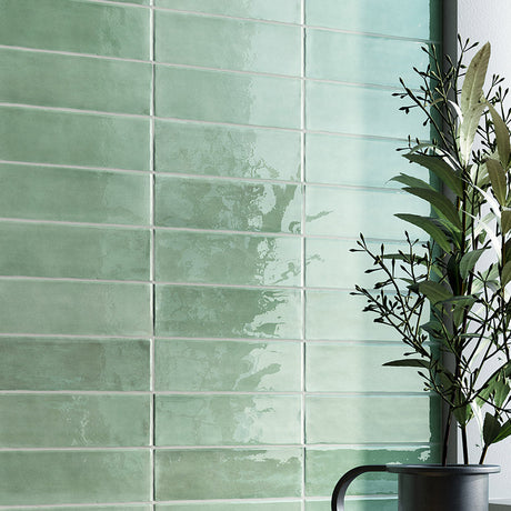 T-Brick Eucalyptus Gloss 52x160mm Handmade Look Ceramic Subway Tile