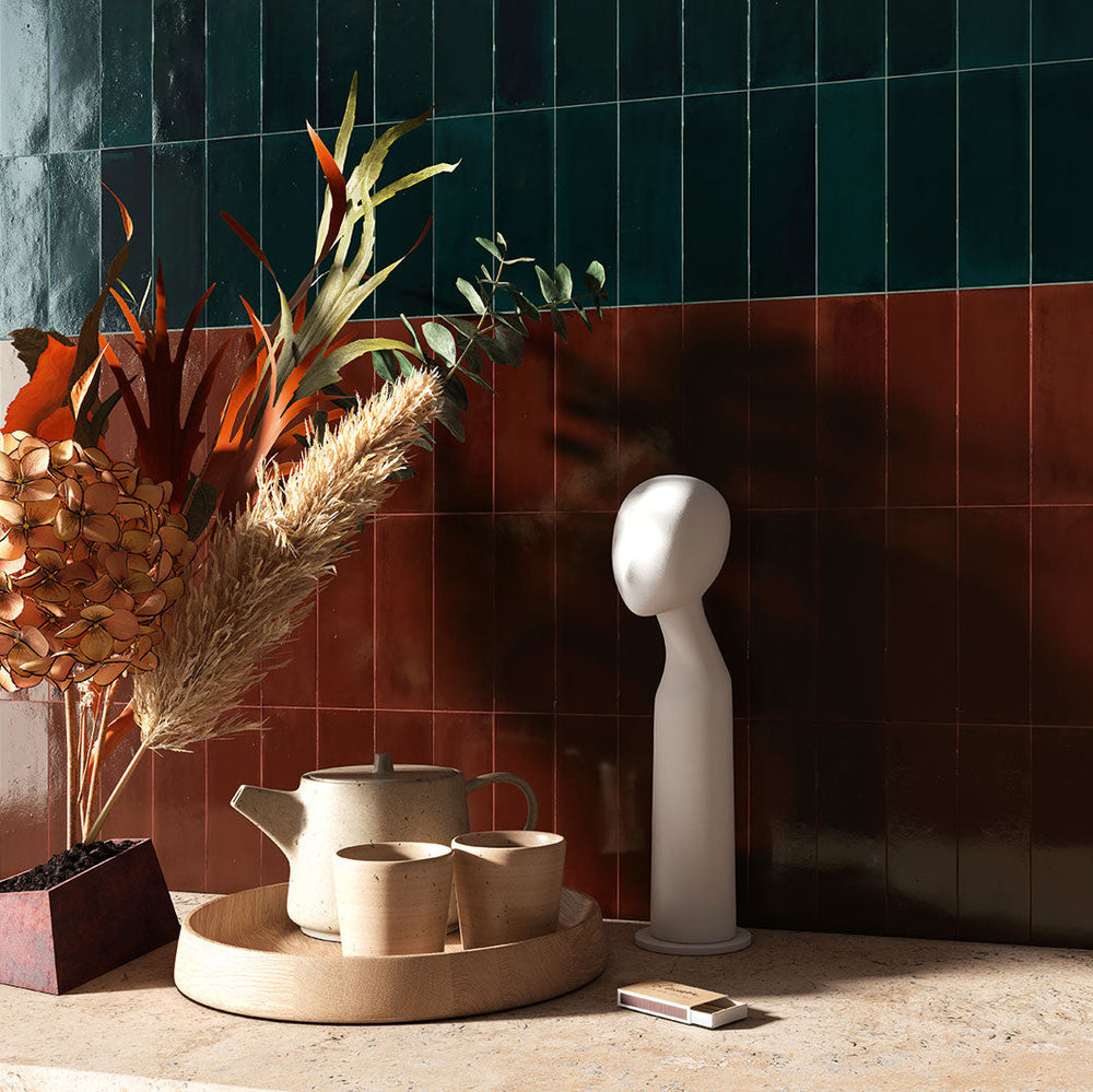 T-Brick Vivid Ruby Gloss 52x160mm Handmade Look Ceramic Subway Tile