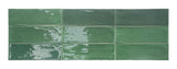 Tabarca Verde Gloss 75x230mm Handmade Look Green Subway Tile