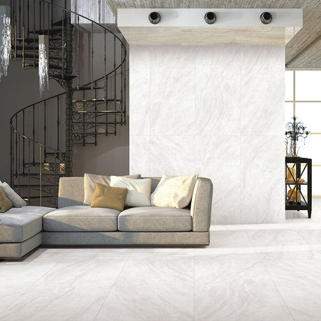 Taj Mahal Bianco SilkTec 300x600mm Marble Look Porcelain Tile