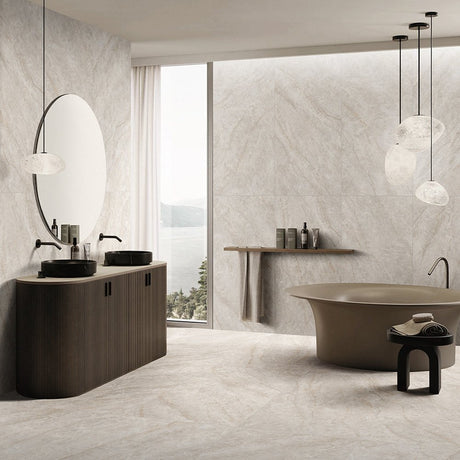 Taj Mahal Ivory SilkTec 600x600mm Marble Look Porcelain Tile