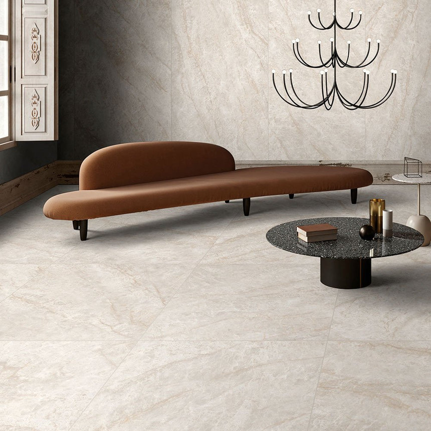Taj Mahal Ivory SilkTec 600x1200mm Marble Look Porcelain Tile
