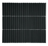 Vintage Stack Black Kit Kat Mosaic Tile Matte 12x92