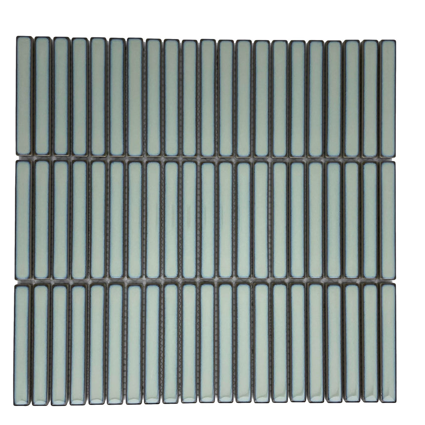 Vintage Stack Fern Kit Kat Mosaic Tile Gloss 12x92