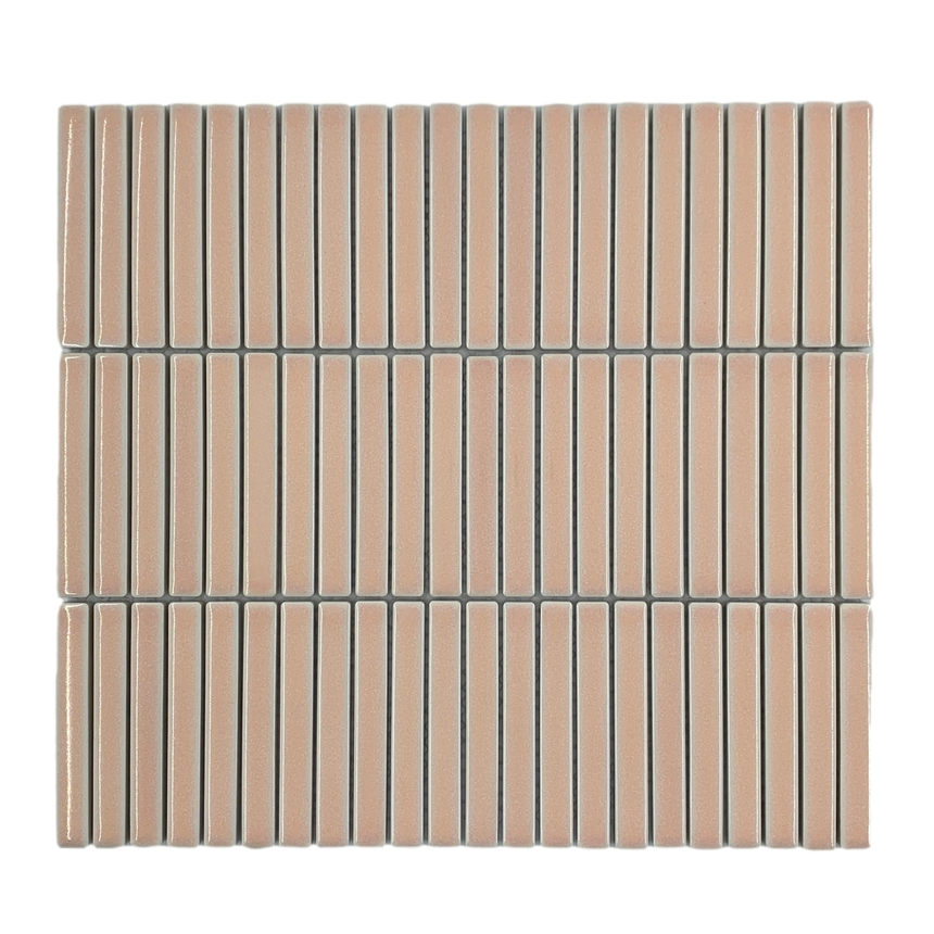 Vintage Stack Pink Kit Kat Mosaic Tile Gloss 12x92