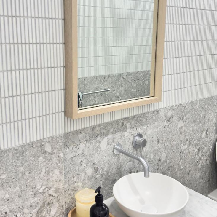 Vintage Stack Snow Kit Kat Mosaic Tile Gloss 284x296mm