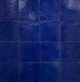 Zellige Bleu Fonce 100x100 Terracotta Square Moroccan Handmade Tile