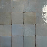 Zellige Pale Blue 100x100 Terracotta Square Moroccan Handmade Tile
