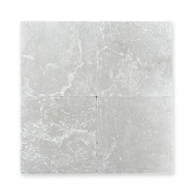 Botticino Tumbled Natural Stone Square Tile 150x150mm — authentic supplier photograph with neutral background and soft shadow