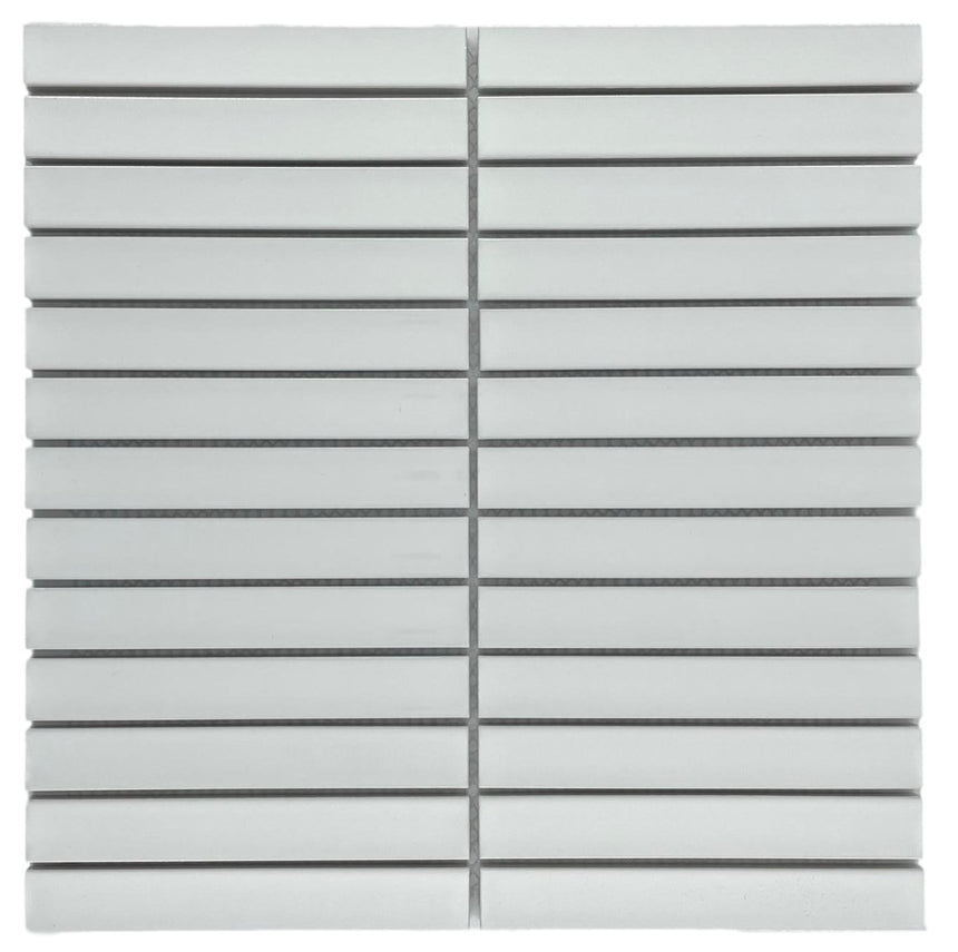 Concave White Stack Mosaic Tile Gloss 299x296