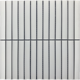 Concave White Stack Mosaic Tile Matte 299x296