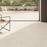 Venice Crema 600x600mm Matt Concrete Look Square Tile shown in a supplier lifestyle setting