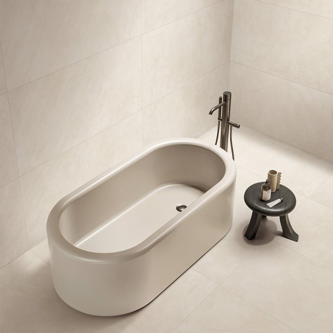 Venice Sabbia 300x600mm Matt Concrete Look Tile shown in a supplier lifestyle setting