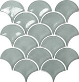 Fishscale Smoky Green Mosaic Gloss Tile 259x273