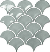Fishscale Smoky Green Mosaic Gloss Tile 259x273