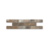 London Brick Multicolor 60x250mm porcelain tiles in three staggered rows on white with a subtle shadow