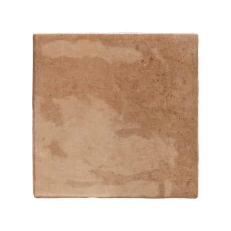 Majorca Cotto Gloss porcelain 100x100mm square tile, full tile on white background