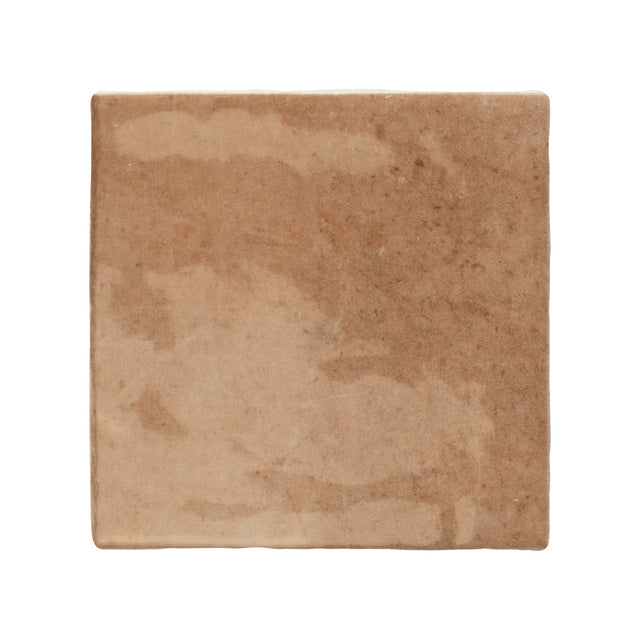 Majorca Cotto Gloss porcelain 100x100mm square tile, full tile on white background