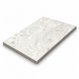 Matera Luna White stone look porcelain 400x600mm, 20mm thick, angled product illustration with plain porcelain biscuit sides
