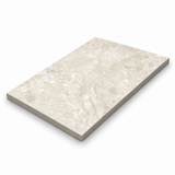 Matera Sola Beige stone look porcelain 400x600mm, 20mm thick, angled product illustration with plain porcelain biscuit sides