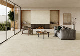 Matera Sola Beige stone look tiles in the supplier room setting