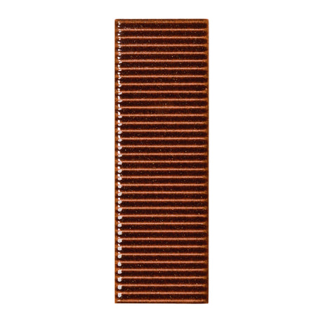 Micare Canale Saffron Dark gloss porcelain wall tile, 50x150mm, mineral glaze face 1