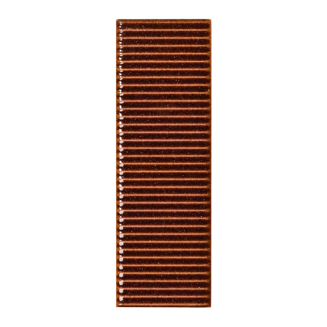 Micare Canale Saffron Dark gloss porcelain wall tile, 50x150mm, mineral glaze face 1