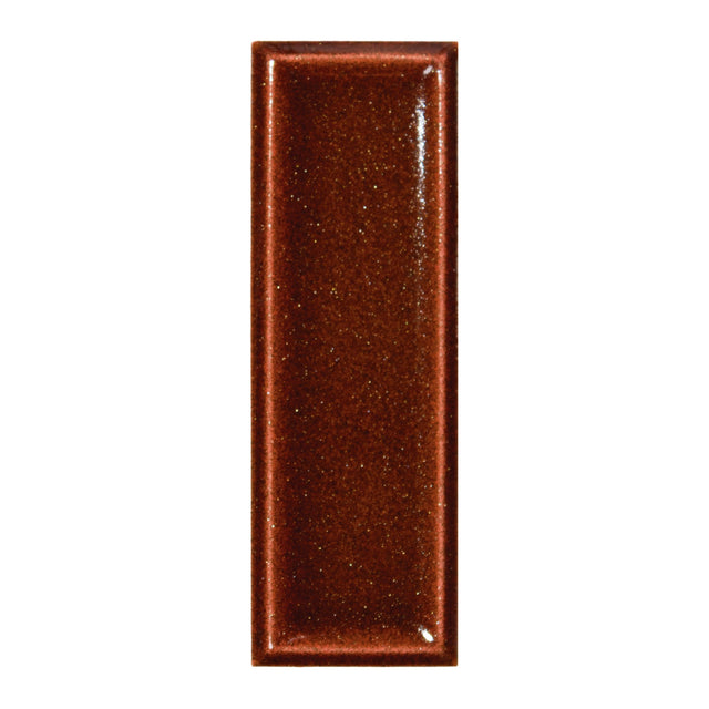 Micare Rim Saffron Dark gloss porcelain wall tile, 50x150mm, mineral glaze face 1