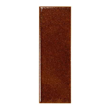 Micare Saffron Dark gloss porcelain wall tile, 50x150mm, mineral glaze face 1