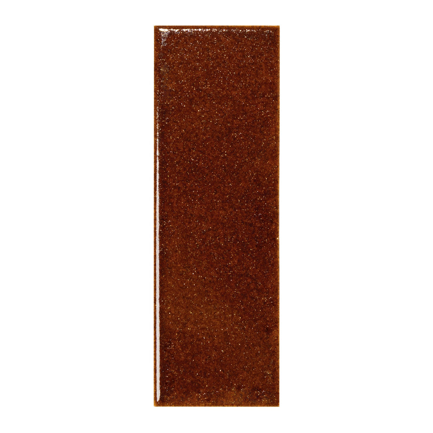 Micare Saffron Dark gloss porcelain wall tile, 50x150mm, mineral glaze face 1