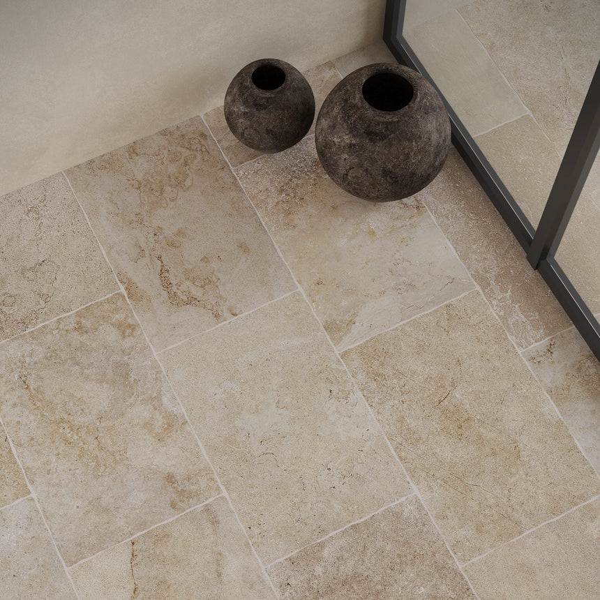 Noosa 400x600 Travertine Look Ivory Matt Porcelain Tile lifestyle image