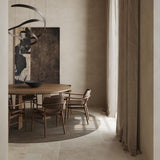 Noosa Beige French Pattern travertine look porcelain floor tile in living area