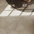 Noosa Beige French Pattern Travertine Look Porcelain Tile with irregular edges