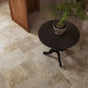 Noosa Ivory French Pattern travertine look porcelain floor tile in living area