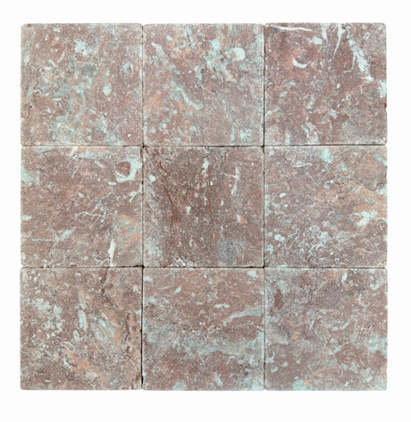 Red Rose 100x100mm tumbled natural stone — original supplier photograph