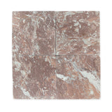 Red Rose 150x150mm tumbled natural stone tile, genuine colour and texture