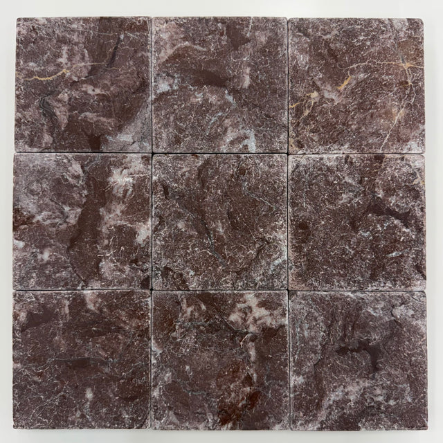 Regal Purple 100x100mm tumbled natural stone — original supplier photograph