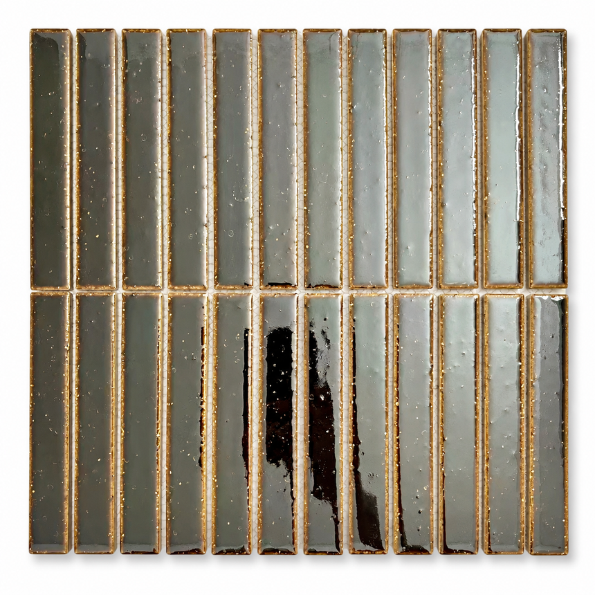Tokyo Espresso Gloss Textured Kit Kat Mosaic Tile full sheet