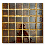 Tokyo Espresso Gloss Textured Square Mosaic Tile full sheet