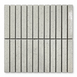 Tokyo Light Grey Speckled Gloss Kit Kat Mosaic Tile full sheet