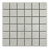 Tokyo Light Grey Speckled Gloss Square Mosaic Tile full sheet
