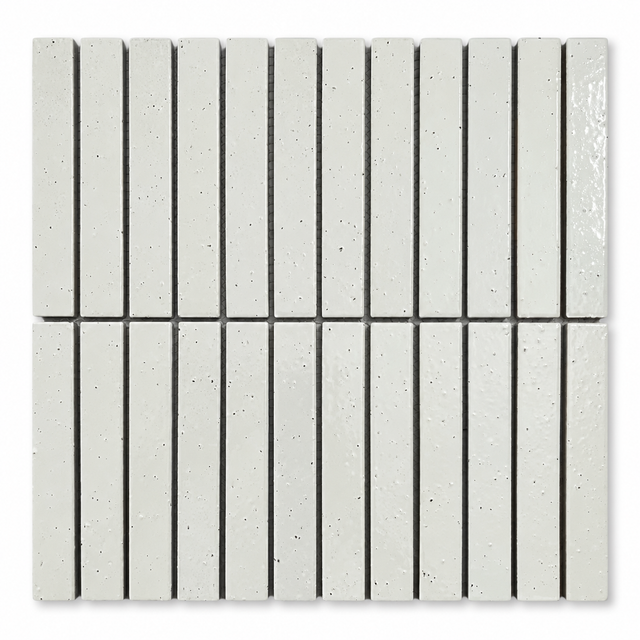 Tokyo White Speckled Gloss Kit Kat Mosaic Tile full sheet