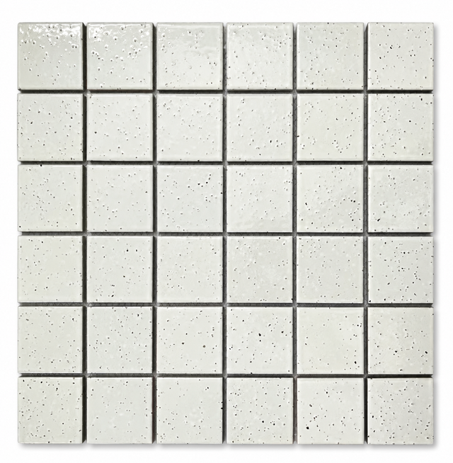 Tokyo White Speckled Gloss Square Mosaic Tile full sheet