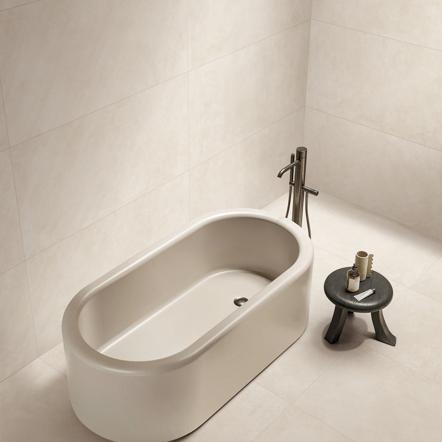 Venice Sabbia 600x1200mm Matt floor and wall tiles in a bathroom