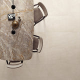Venice Sabbia 600x1200mm Matt floor tiles beneath a dining table