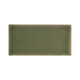 Full Yoko Moss Gloss Ceramic Wall Tile 62.5x125mm, centred with white margins