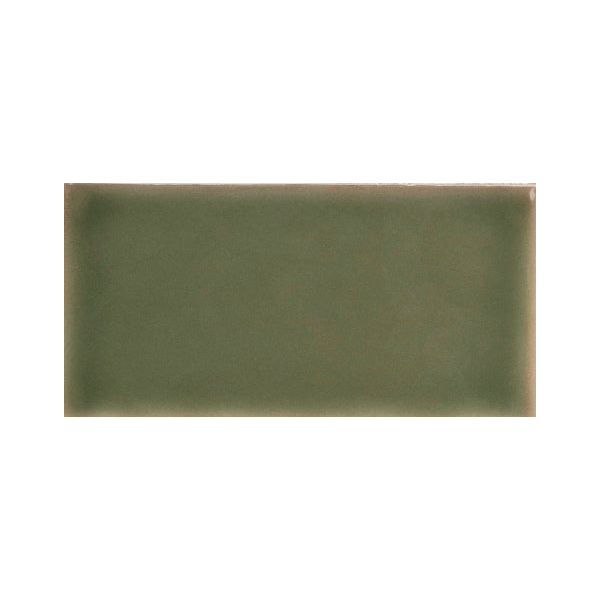 Full Yoko Moss Gloss Ceramic Wall Tile 62.5x125mm, centred with white margins