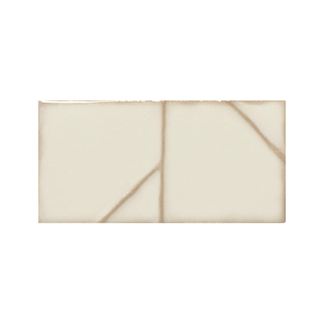 Full Yoko Origami Daisy Gloss Ceramic Wall Tile 62.5x125mm, centred with white margins, one of eight mixed relief patterns