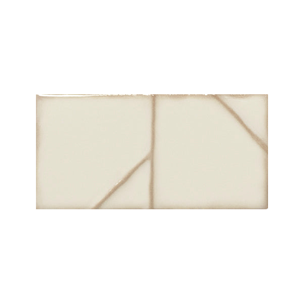 Full Yoko Origami Daisy Gloss Ceramic Wall Tile 62.5x125mm, centred with white margins, one of eight mixed relief patterns